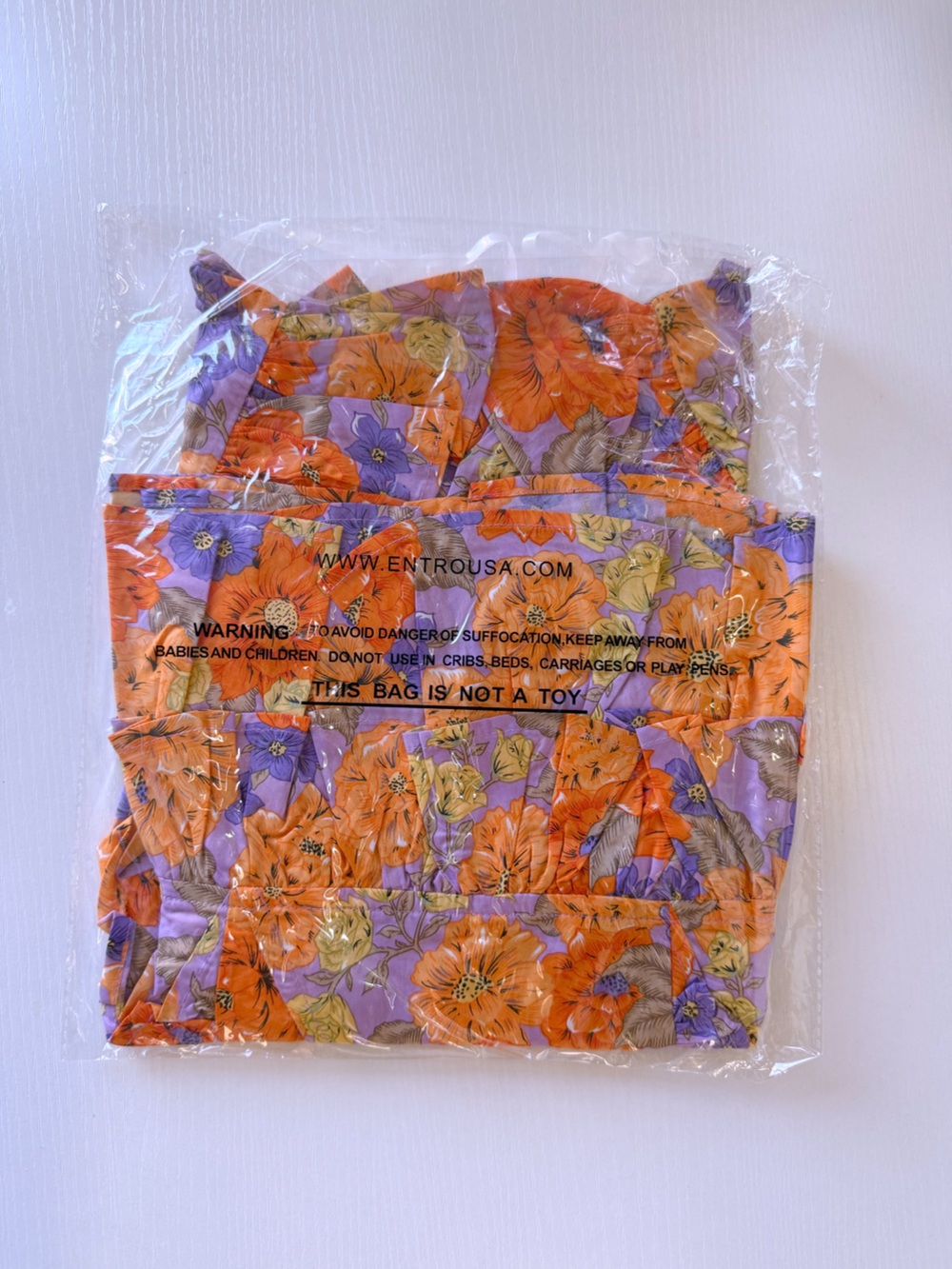 Entro Clementine Ruffled Peplum Blouse Maximalist Purple Orange Floral New Small - Picture 11 of 12